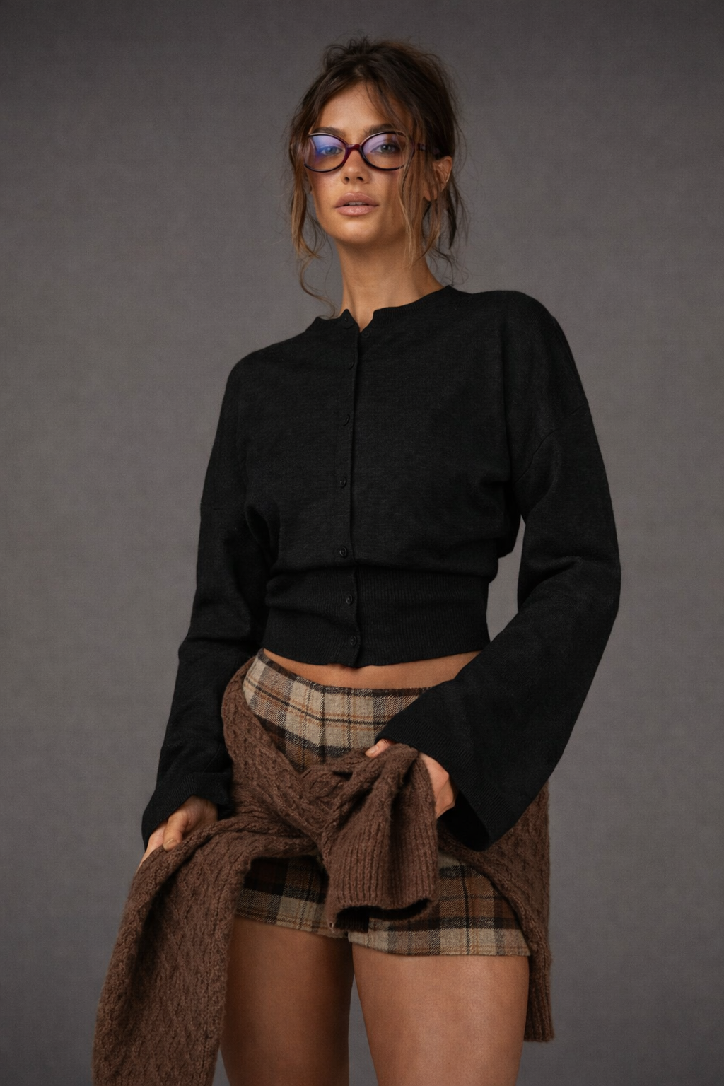 Women’s Waist Cinched Cardigan – Casual Fall Winter Knitwear - UltraChic