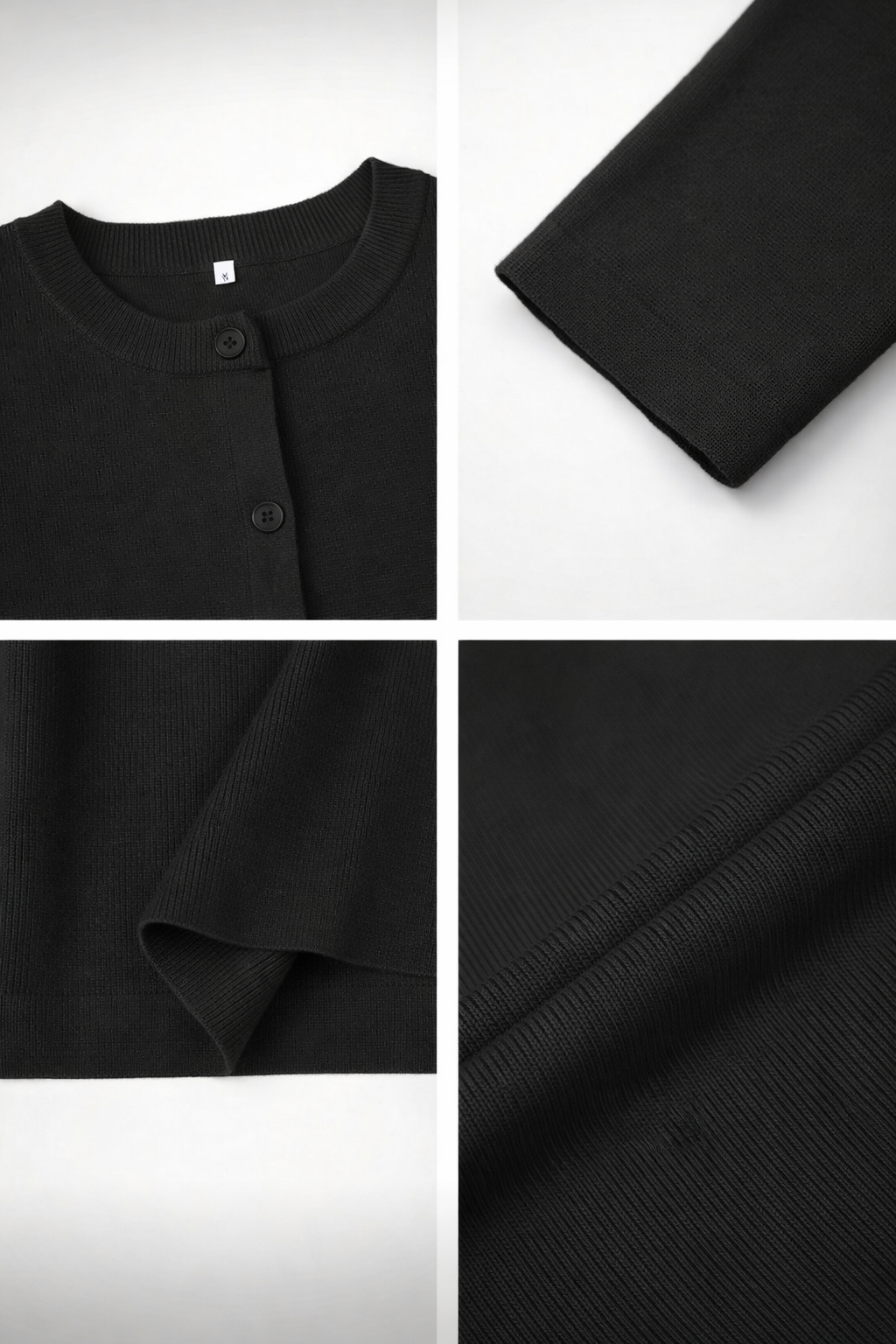 Women’s Black Button Cardigan Top – Long Sleeve Casual Y2K Style Going Out Knitwear - UltraChic