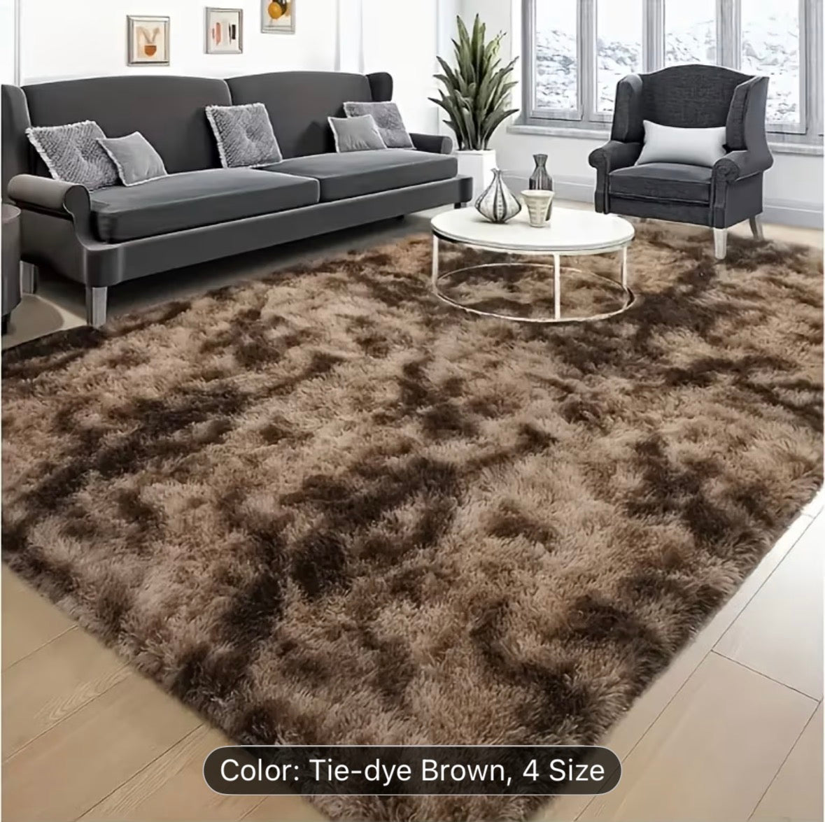 Plush Rectangular Area Mat – Soft Fluffy Non-Slip Rug for Living Room, Bedroom & Office – Easy-Clean Polyester Home Decor