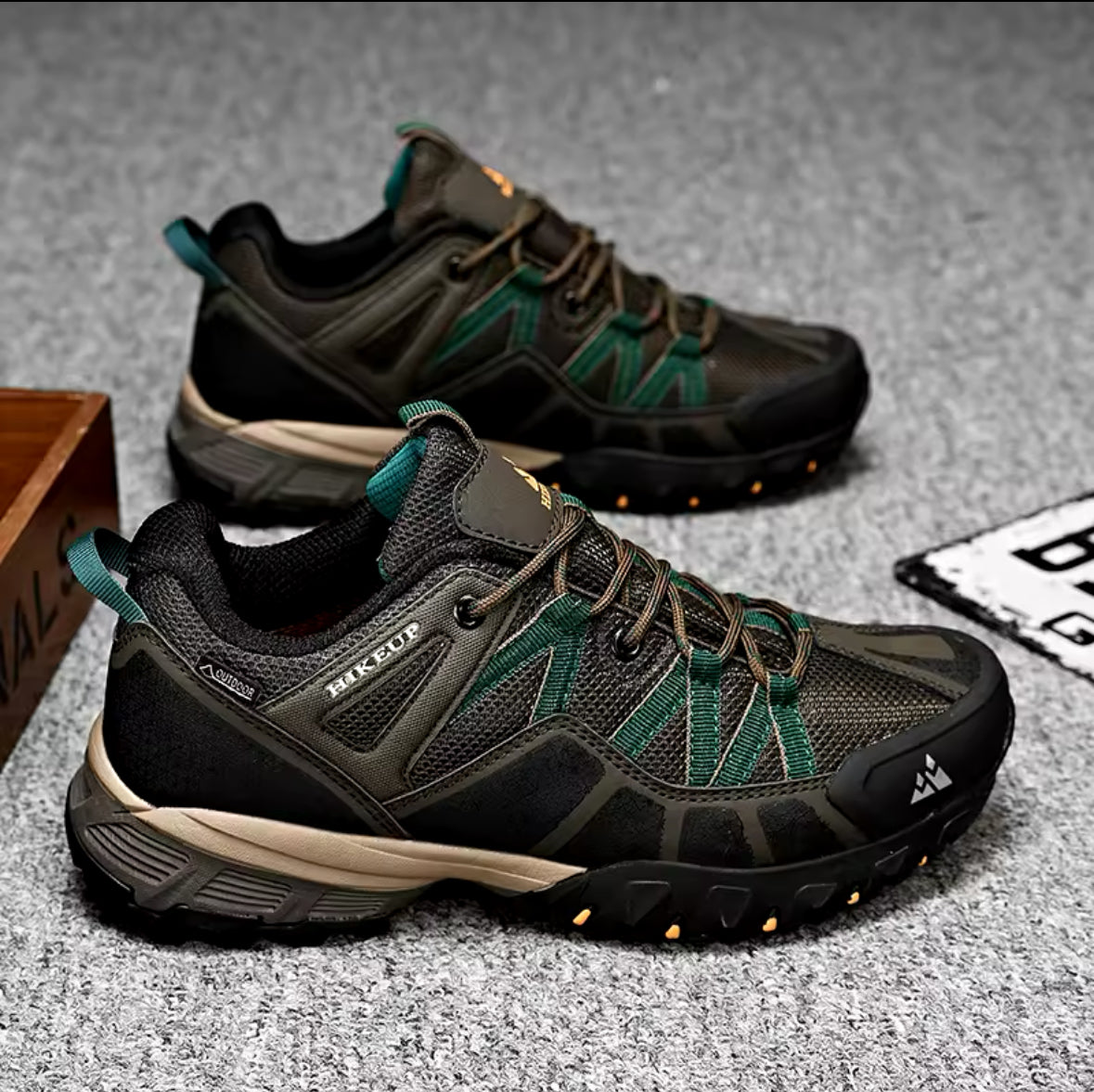 HIKEUP Men’s Hiking Shoes – Breathable, Cushioning & Non-Slip Sneakers for Running, Trekking, and Outdoor Adventures