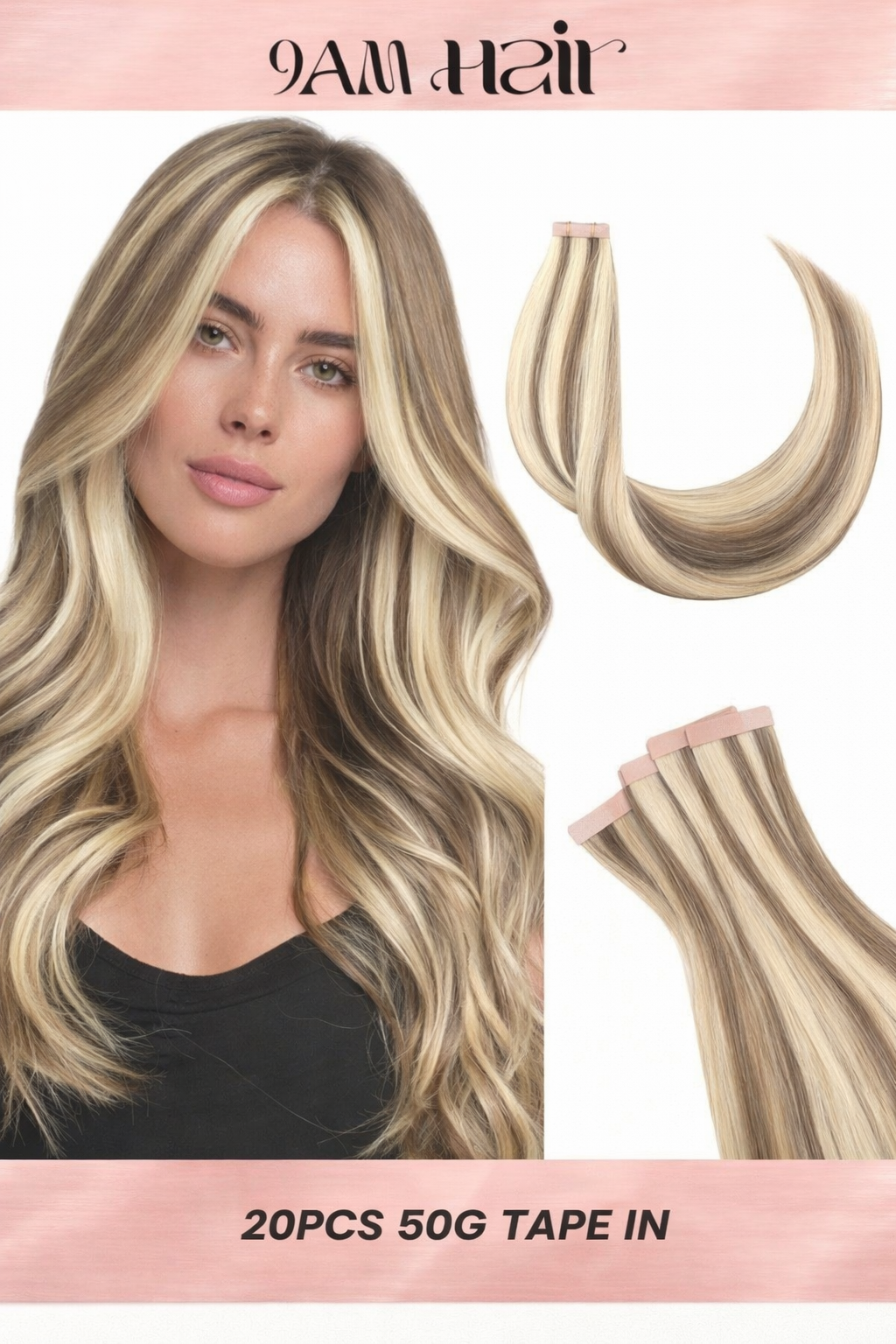 Tape In Human Hair Extensions Remy Straight – Invisible Seamless PU Tape Hair Extensions for Women Salon Quality