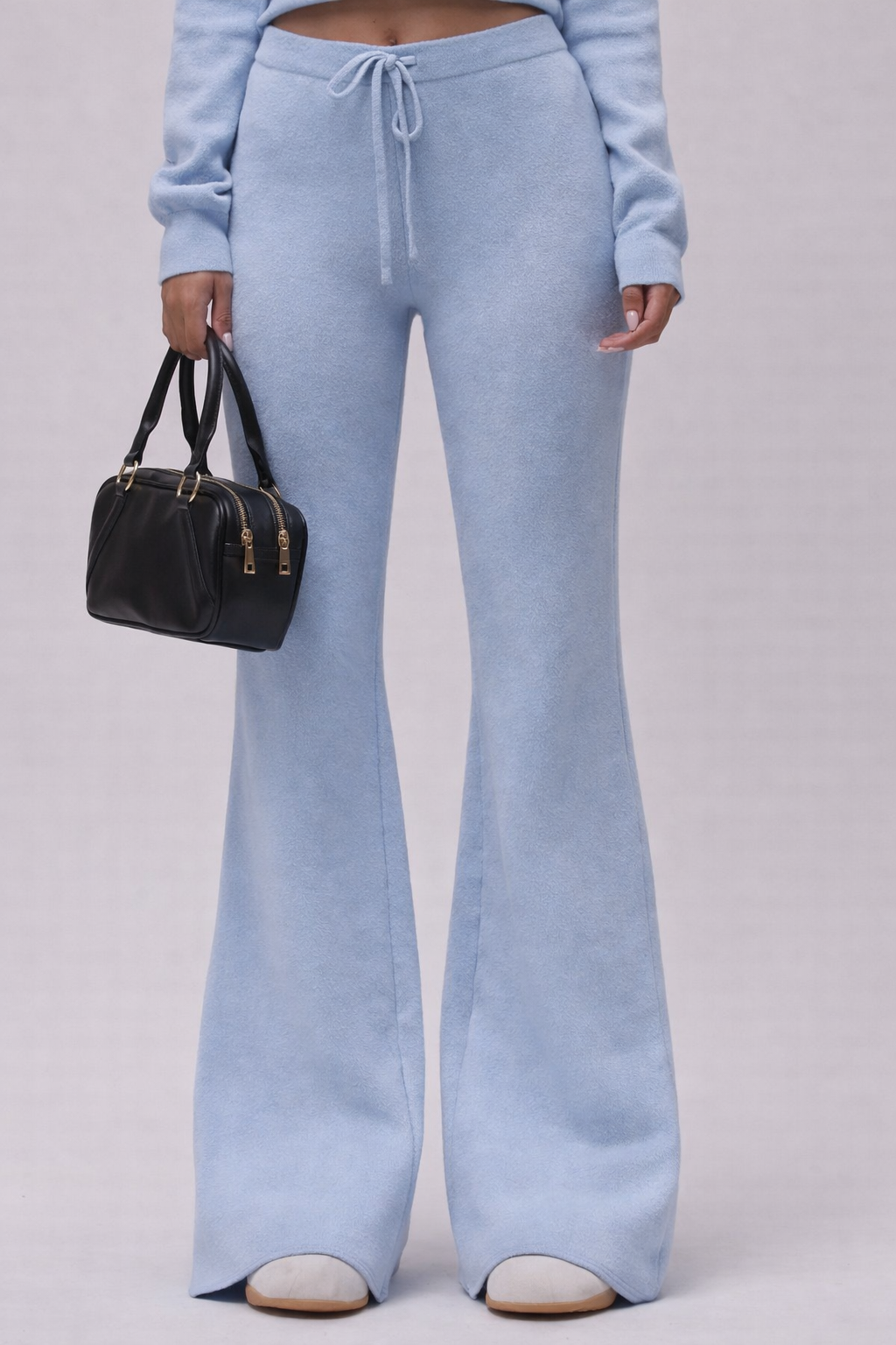 Women’s Knitted Wide Leg Drawstring Pants – Old Money Fall Casual Elegance - UltraChic