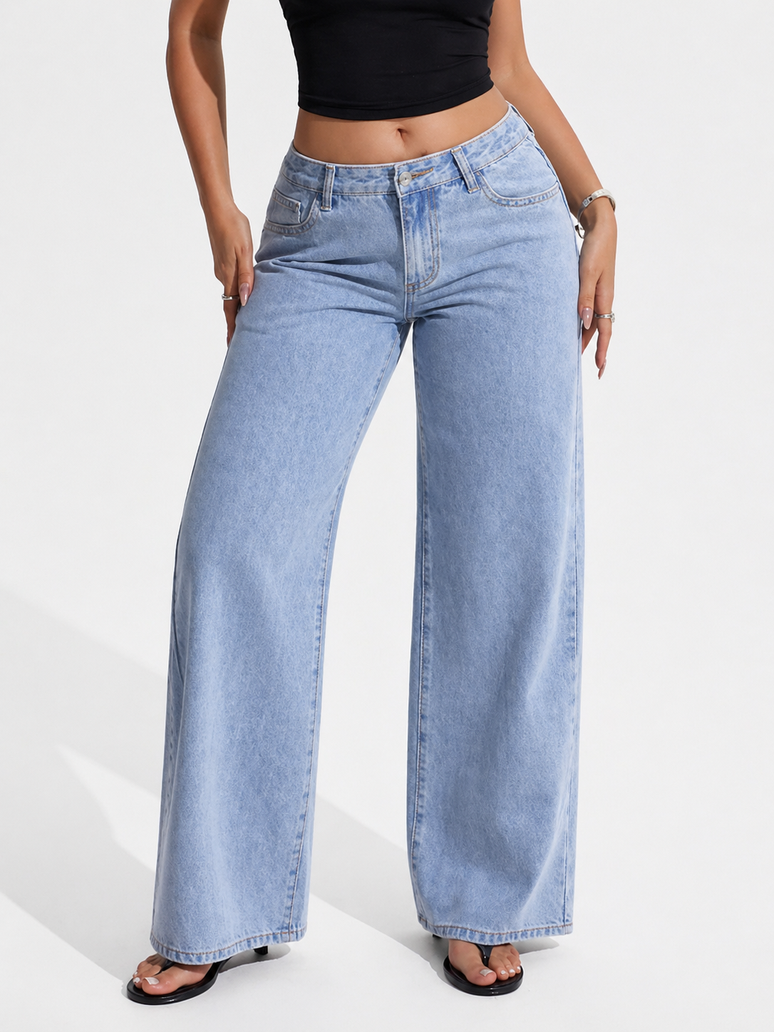 Wide Leg Jeans Relaxed Fit Effortless Chic Look All Season Women