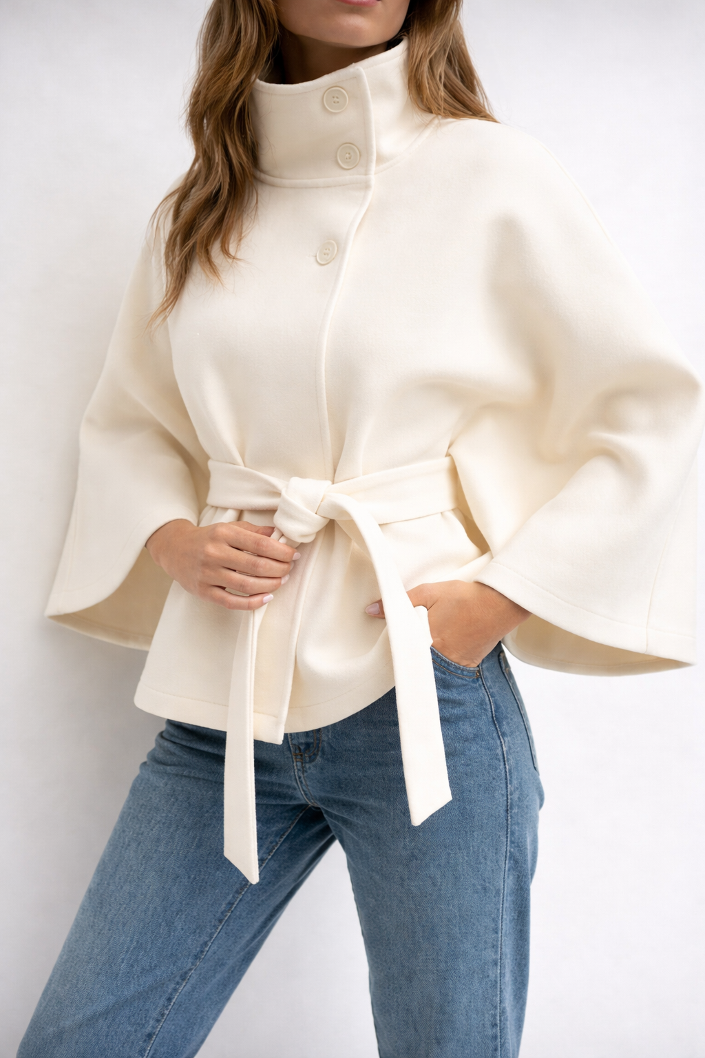 Women’s Hooded Wool Coat with Belt – Elegant Autumn Winter Outerwear - UltraChic