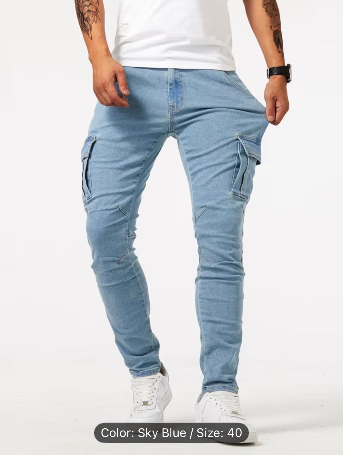 Men’s Slim-Fit Stretch Jeans with Multiple Pockets – Comfortable Street Style Denim for Everyday & All-Season Wear - UltraChic