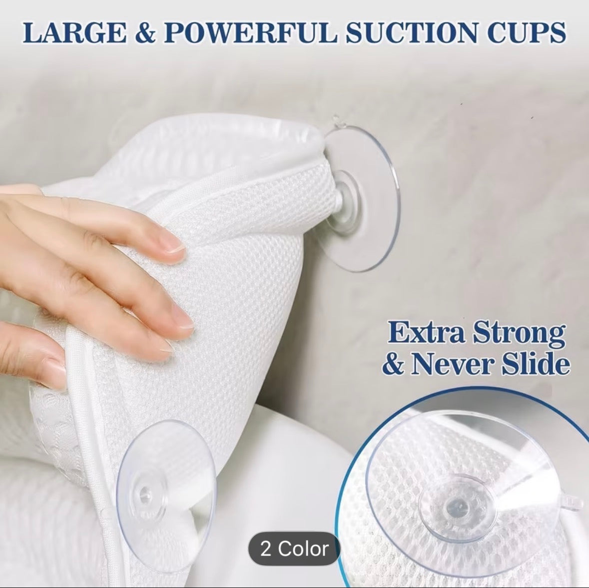 Bathtub Pillow – Luxurious Neck & Back Support with 4D Mesh & Non-Slip Suction Cups