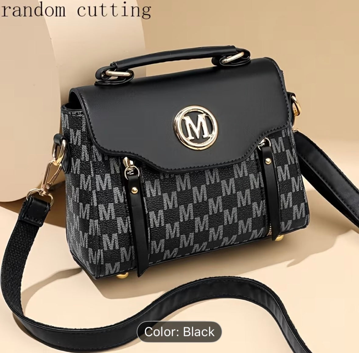 Elegant Small Ladies’ Handbag with “M” Logo – Zipper Closure, Removable Adjustable Shoulder Strap, Daily & Gift Bag - UltraChic