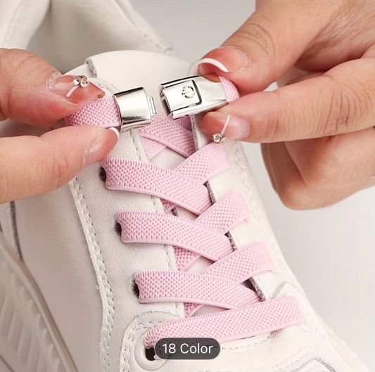 No-Tie Elastic Shoelaces with Buckles – Quick Lock Laces for Sneakers, Sports & Kids Shoes
