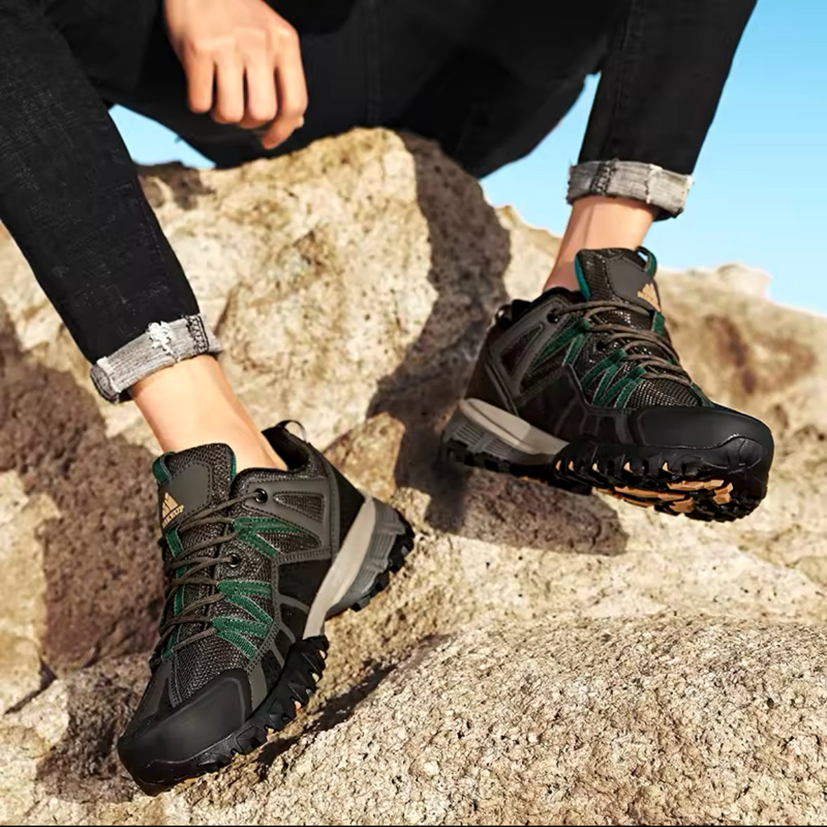 HIKEUP Men’s Hiking Shoes – Breathable, Cushioning & Non-Slip Sneakers for Running, Trekking, and Outdoor Adventures