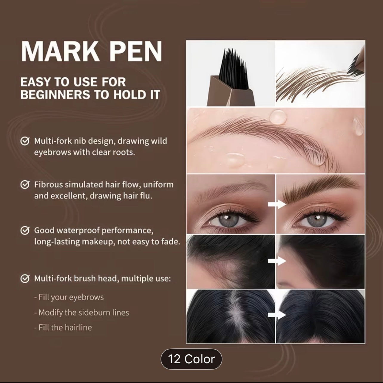 Just Dropped 🔥 Microblading Eyebrow Pen Waterproof Natural Hair Stroke Brow Pencil for Perfect Brows 💖