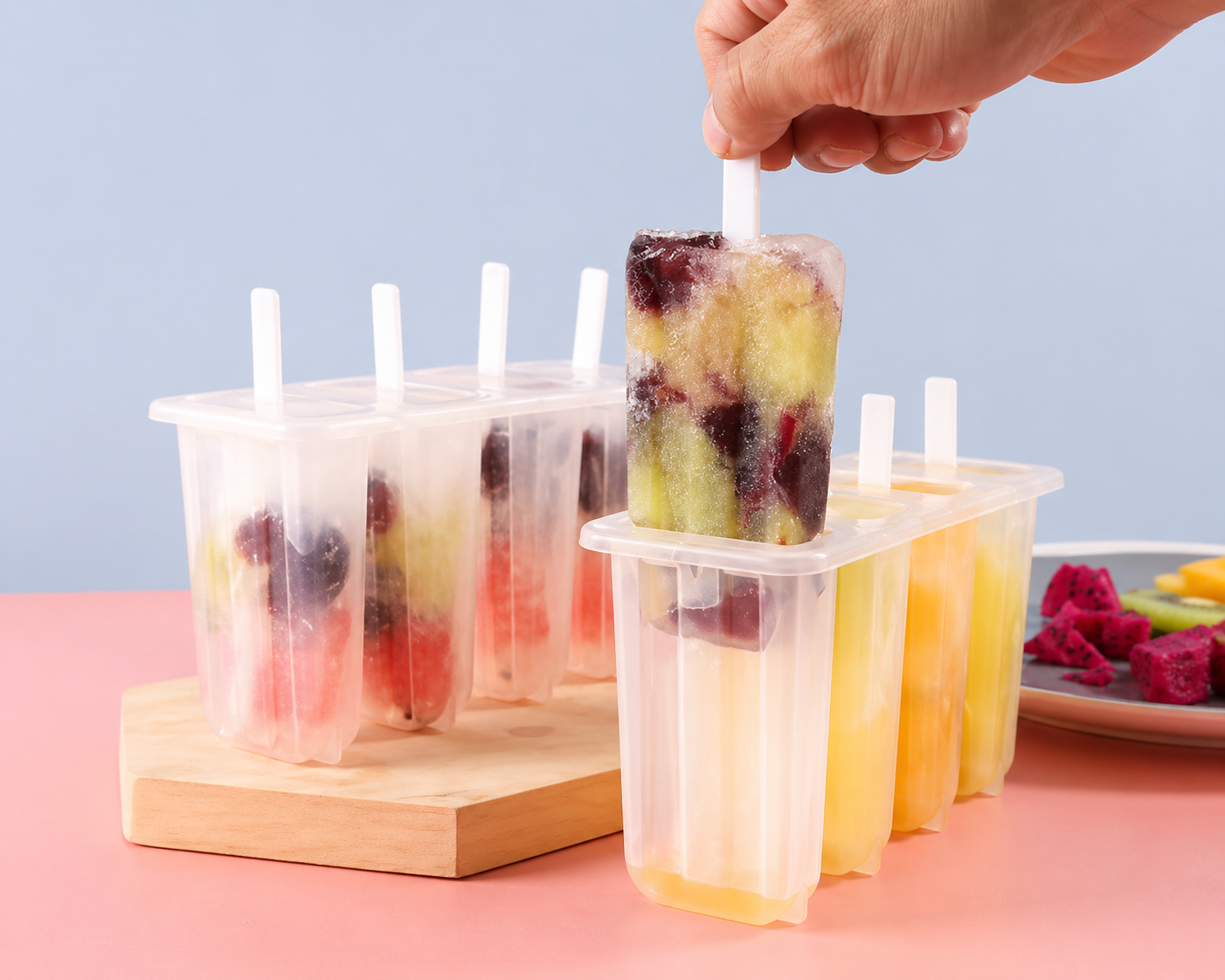 Popsicle Mold Set with Lid Reusable Easy Release Perfect Homemade Ice Cream Summer Family Kitchen - UltraChic