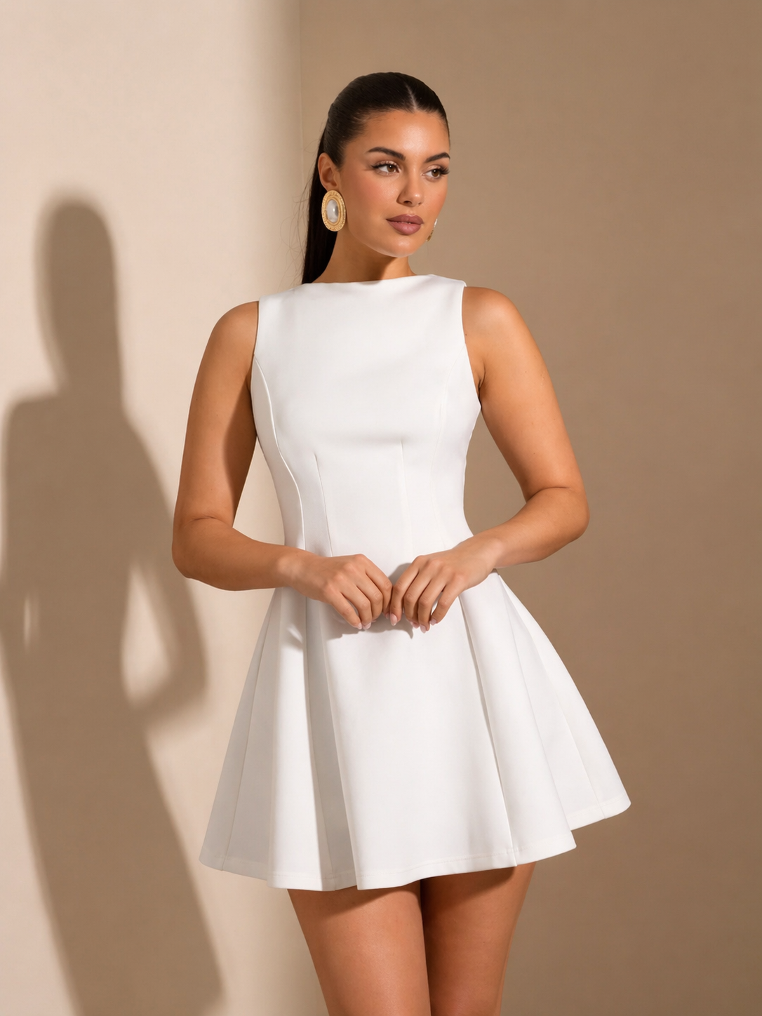 Women’s Ruffle Hem Elegant Dress – Sleeveless Elastic Waist Autumn Date Night Casual Chic Dress