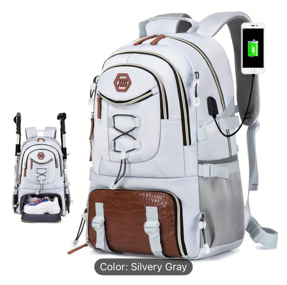 40L Large Travel Backpack for Men – Heavy Duty Hiking Backpack with Laptop Compartment & Shoe Storage - UltraChic
