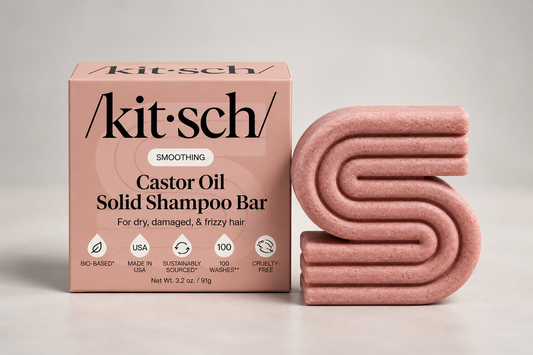 Kitsch Castor Oil Shampoo Bar for Dry & Damaged Hair – Nourishing Solid Shampoo, 91g