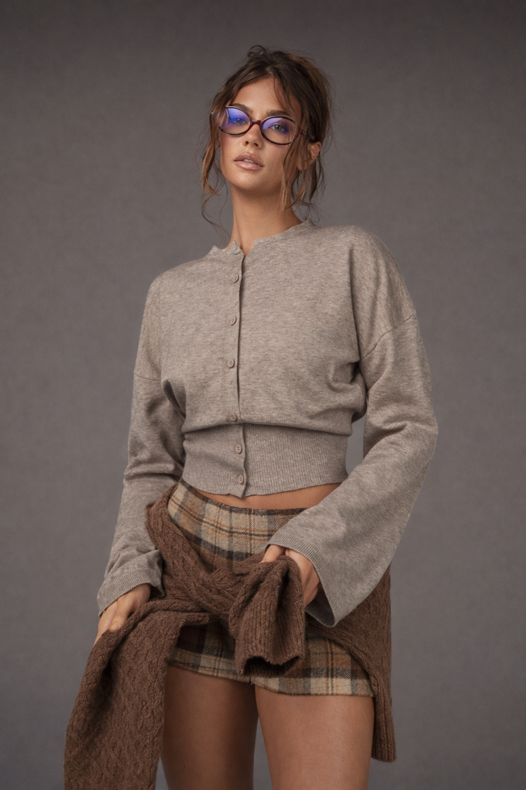 Women’s Waist Cinched Cardigan – Casual Fall Winter Knitwear - UltraChic
