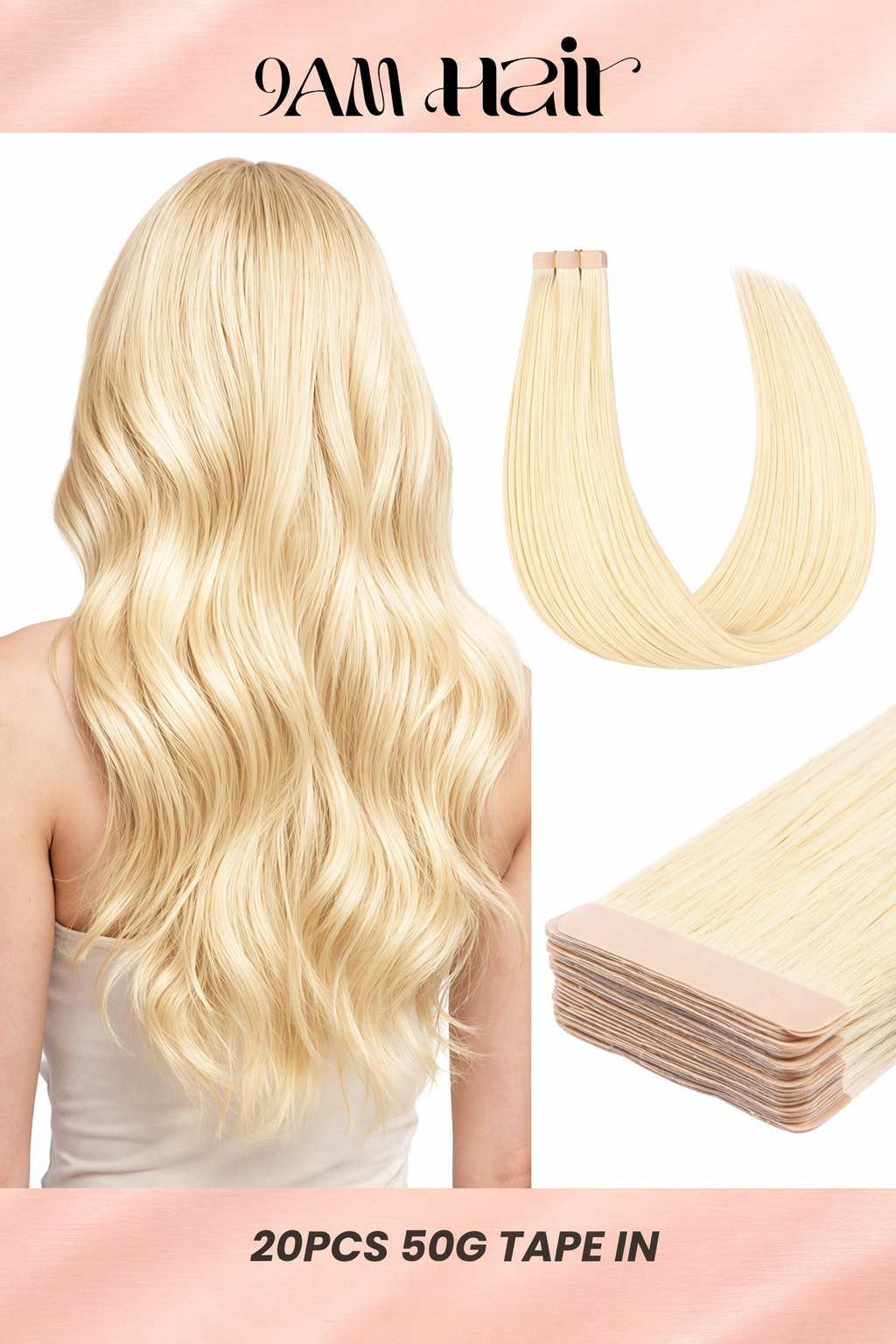Tape In Human Hair Extensions Remy Straight – Invisible Seamless PU Tape Hair Extensions for Women Salon Quality