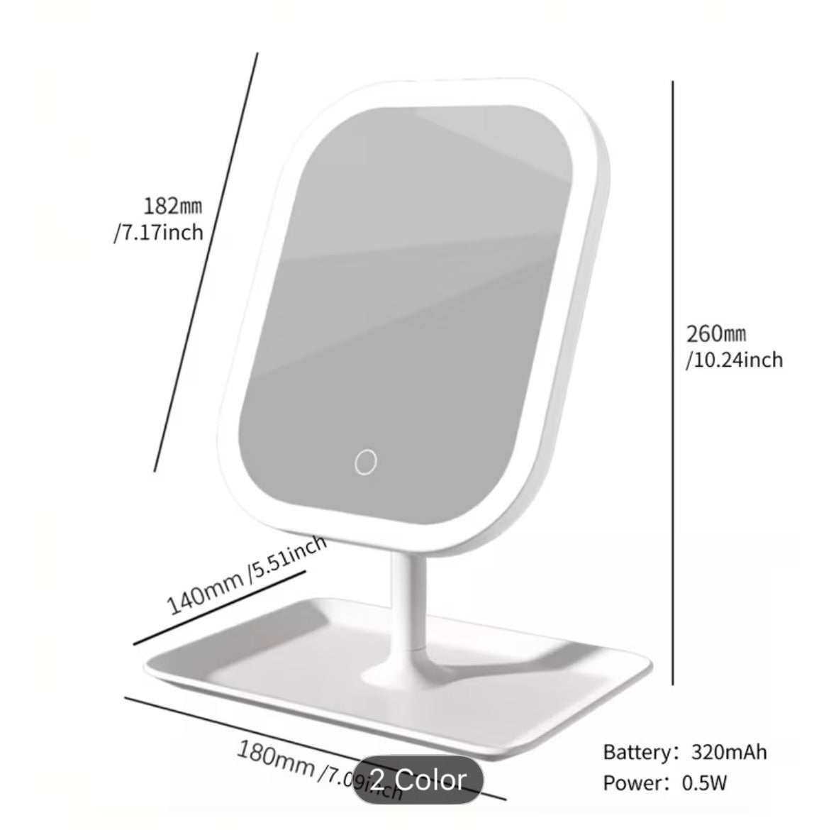 LED Makeup Mirror, Rechargeable Desktop Vanity Mirror with Lights, 3 Light Modes, Touch Control, Adjustable Brightness, Portable Lighted Beauty Mirror, Travel Vanity Cosmetic Mirror with Lights - UltraChic