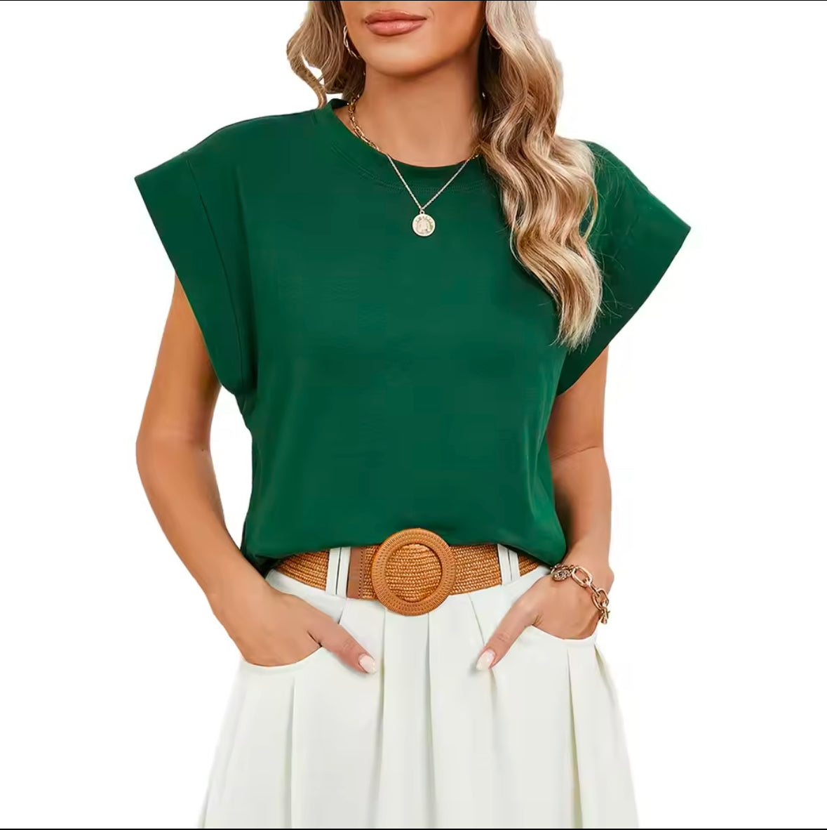 Luneh Batwing Sleeve Tee – Comfy Chic Round Neck Top for Everyday Style