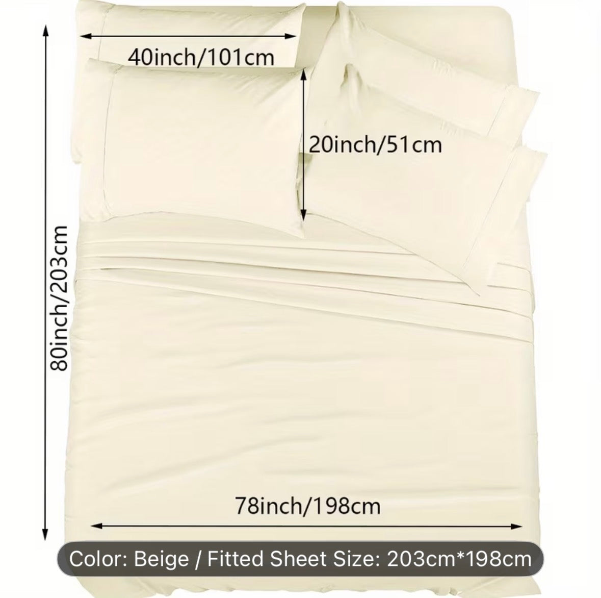 Queen Size 4-Piece Sheet Set – Breathable Cooling Bed Sheets, Hotel Quality Ultra-Soft Wrinkle-Free Bedding