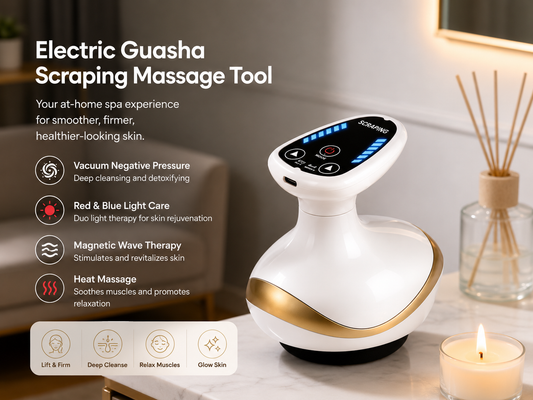 6-in-1 Electric Gua Sha Body Massager – EMS Vacuum Cupping & Heat Therapy Scraping Massage Tool