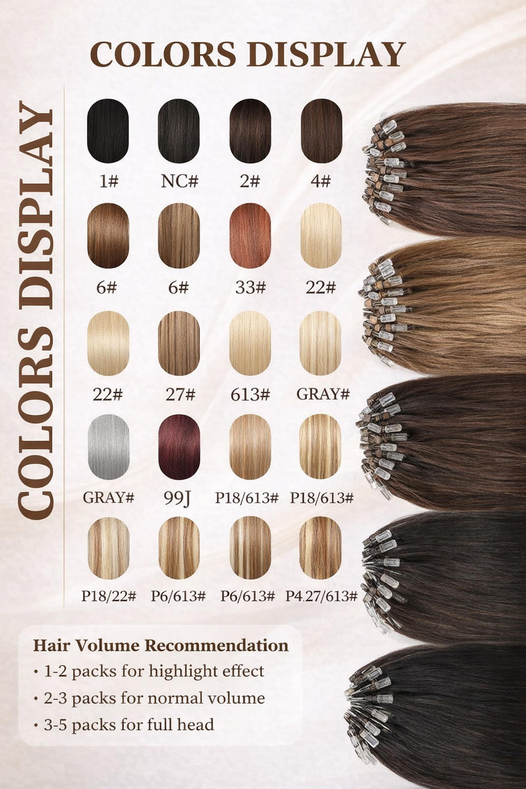 Human Hair Microlink Extensions 50 Strands – Silky Straight Micro Loop Light Brown Hair Extensions for Women