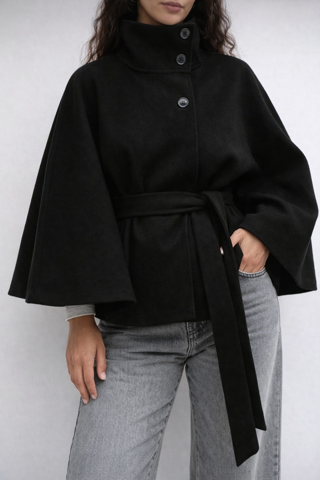 Women’s Hooded Wool Coat with Belt – Elegant Autumn Winter Outerwear - UltraChic