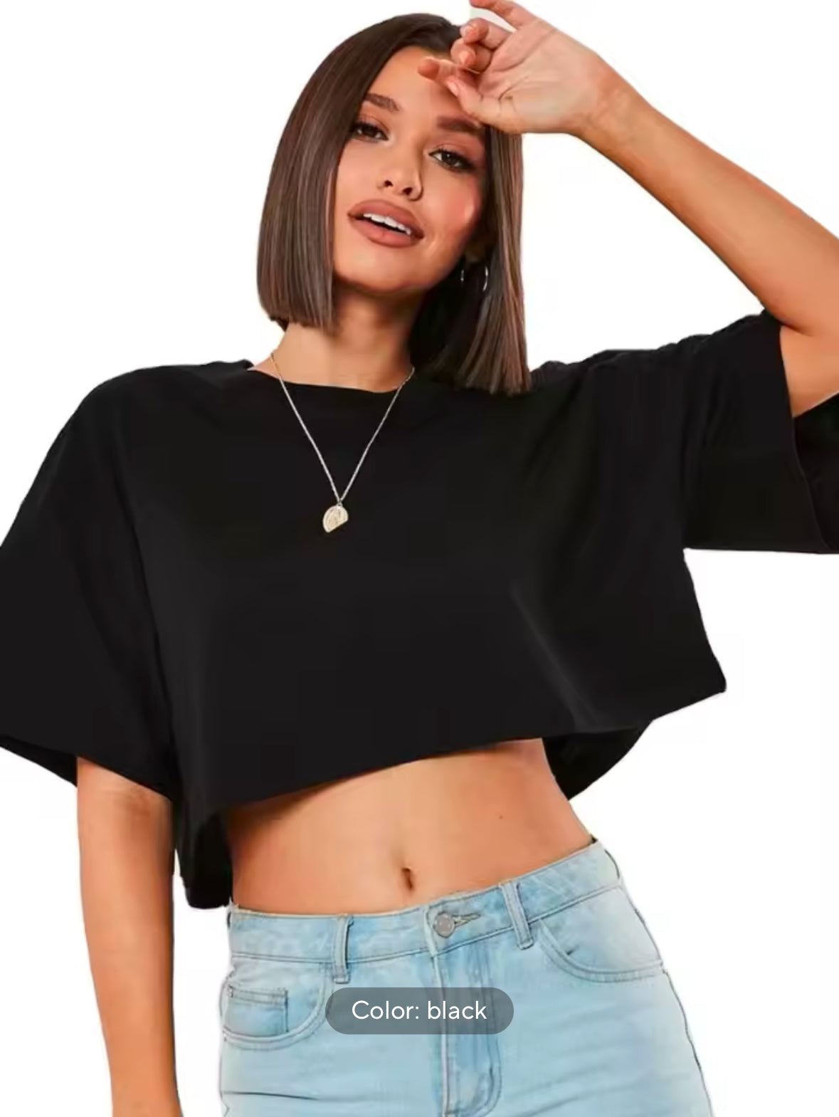 Women’s Cotton Short Sleeve Crop Top – Perfect for Running, Yoga & Gym Workouts with Comfortable Loose Fit