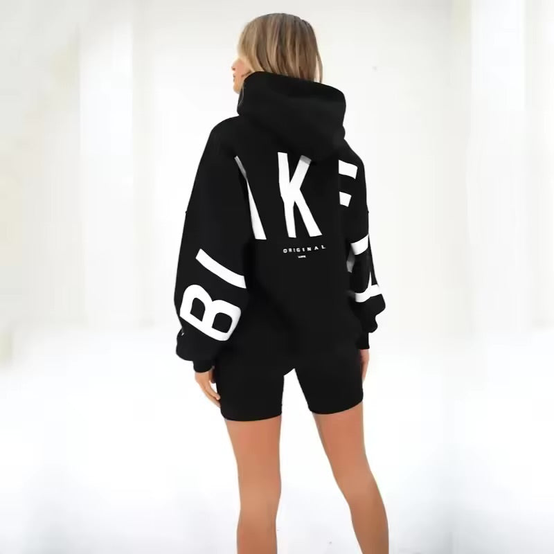 INAWLY Women’s Hooded Thermal Sweatshirt – Lined Oversized Zip-Up Hoodie with Pockets, 3/4 Sleeves, Drop Shoulder Casual Fall/Winter Jacket