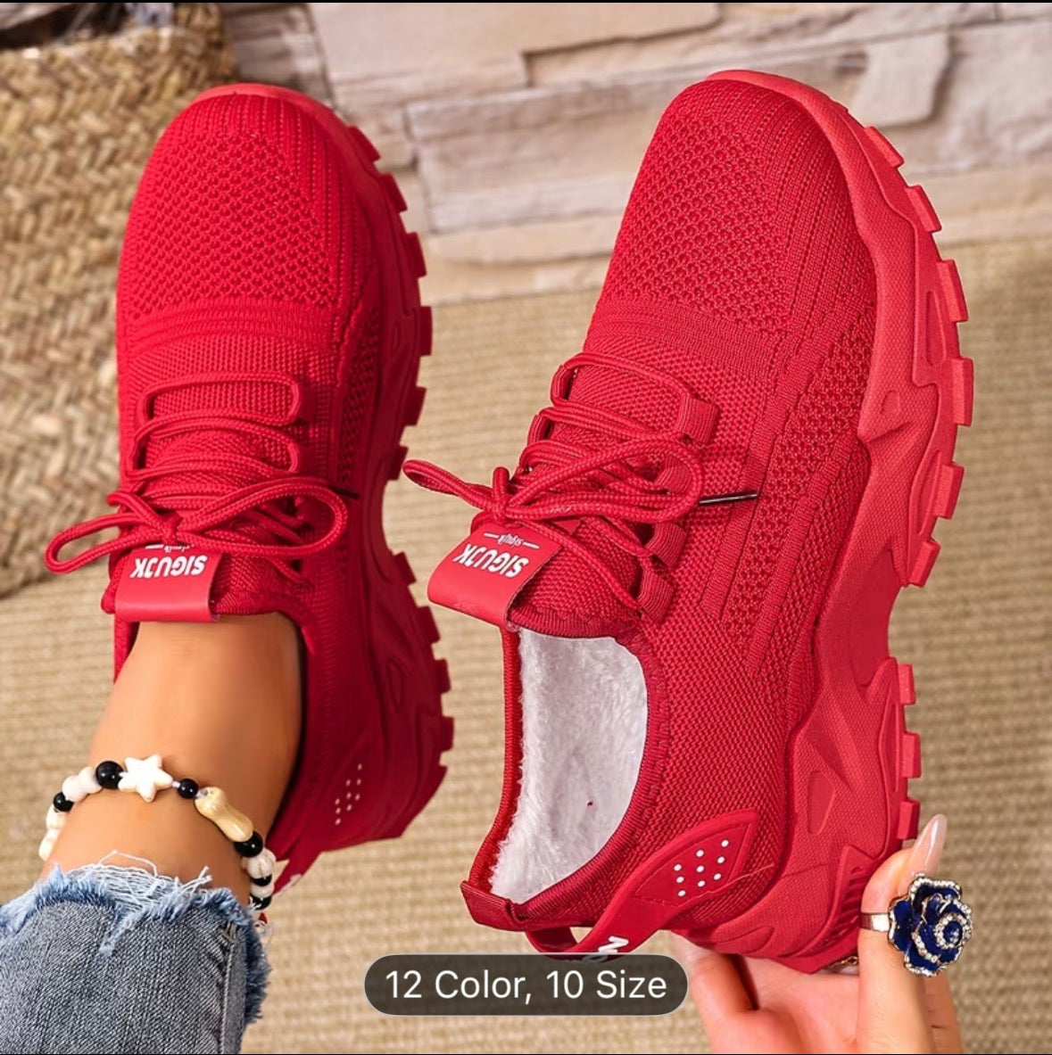 Women’s Breathable Knit Sneakers – Lightweight, Comfortable Low-Top Walking & Running Shoes - UltraChic