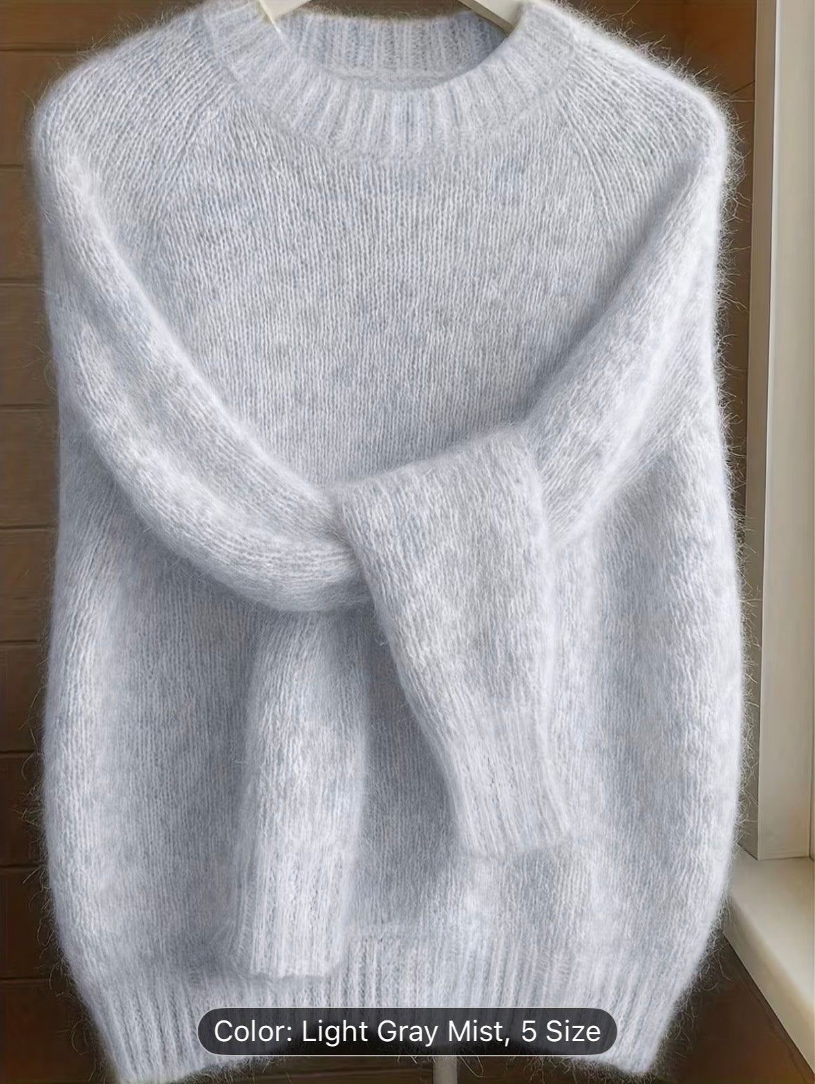 Sweater Made from a Soft Mohair Blend for Women - Features a French-Inspired Raglan Sleeve And Drop Shoulder Design, Perfect for The Fall And Winter Seasons, Ideal As a Christmas Or Birthday Gift - UltraChic