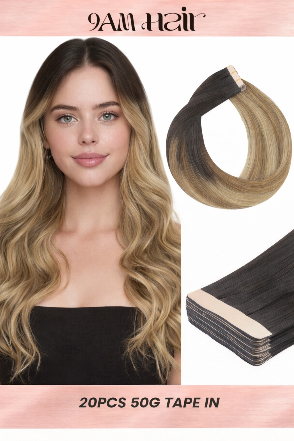 Tape In Human Hair Extensions Remy Straight – Invisible Seamless PU Tape Hair Extensions for Women Salon Quality