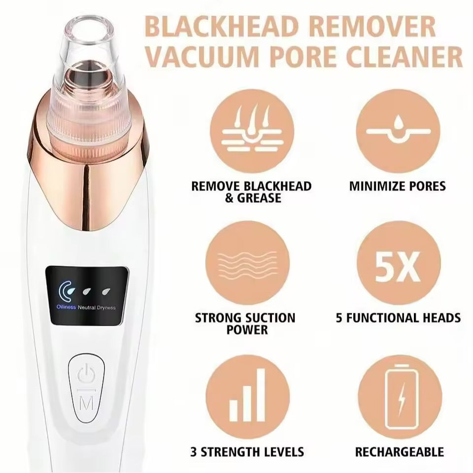 Effective Vacuum Pore Cleaner – Blackhead Remover & Facial Skin Care Device for Clear, Smooth Skin