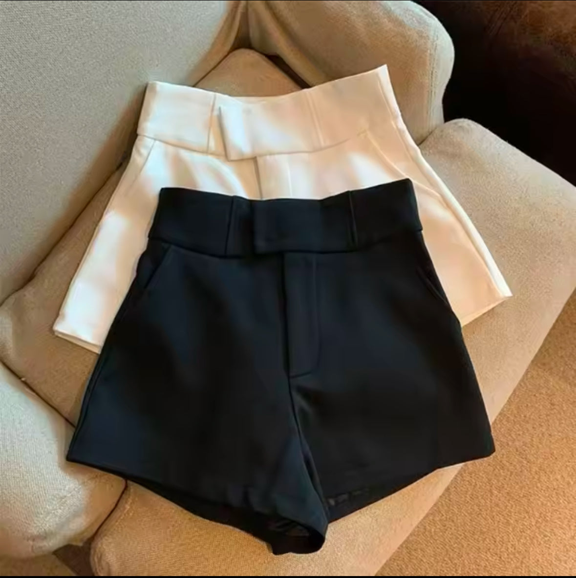 Stylish High Waisted Black Shorts for Women – Harajuku Elegance, Slim A-Line Fit, Sexy Casual Straight Pants for Trendy Hot Girls
