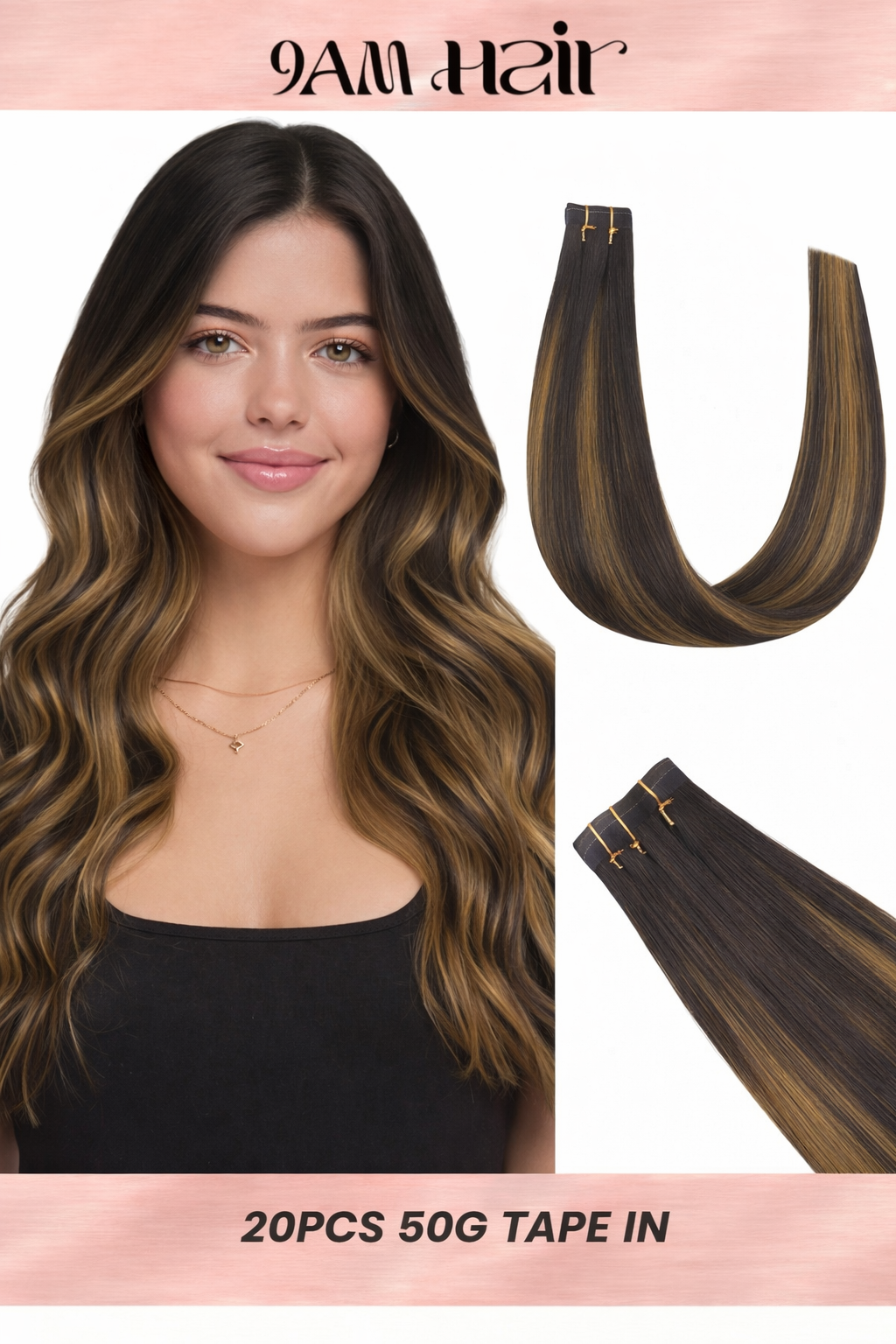 Tape In Human Hair Extensions Remy Straight – Invisible Seamless PU Tape Hair Extensions for Women Salon Quality