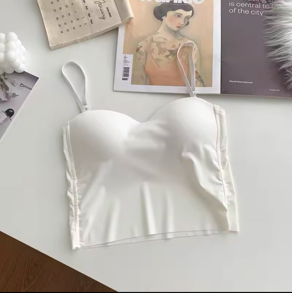 Women’s Backless Tank Tops – Cute Slim Fit Spaghetti Camisole with Bra Pad, Elastic Ice Silk Crop Tops for Fashionable Comfort