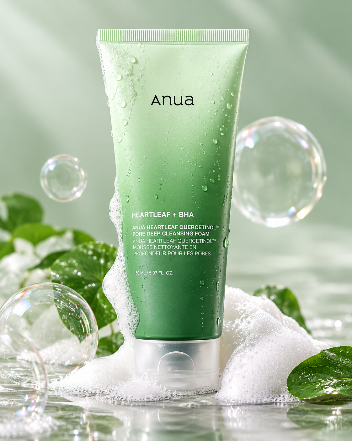 ANUA Heartleaf Quercetinol Pore Deep Cleansing Foam 150ml – Deep Pore Cleanser for Oily & Acne-Prone Skin
