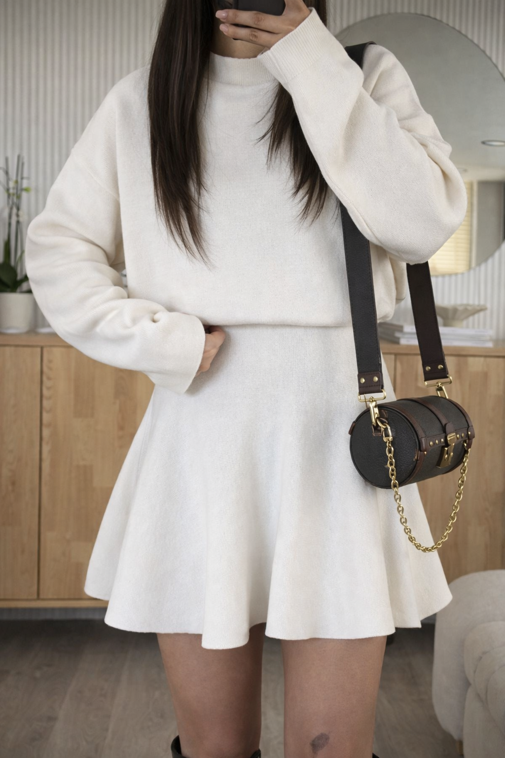 Women’s Knit Sweater Dress – Elegant Winter Commuting Mini Dress - UltraChic