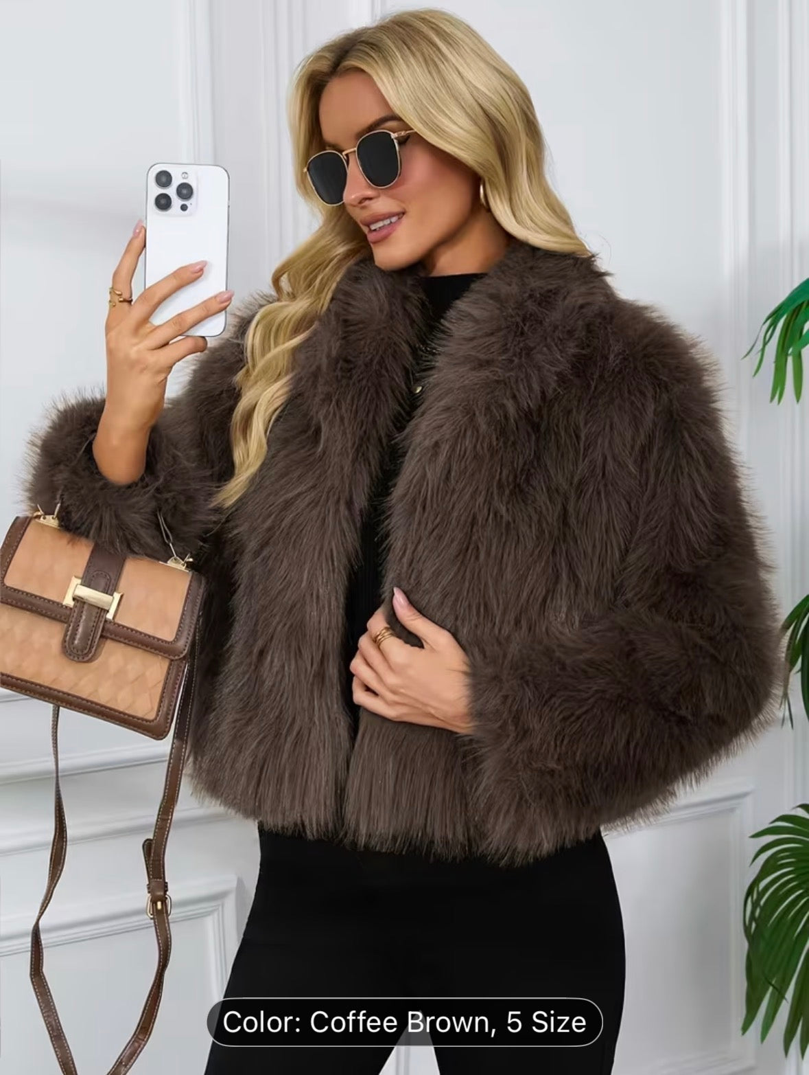 Women’s Faux Fur Winter Short Coat – Warm Plush Fashion Jacket for Cold Weather - UltraChic