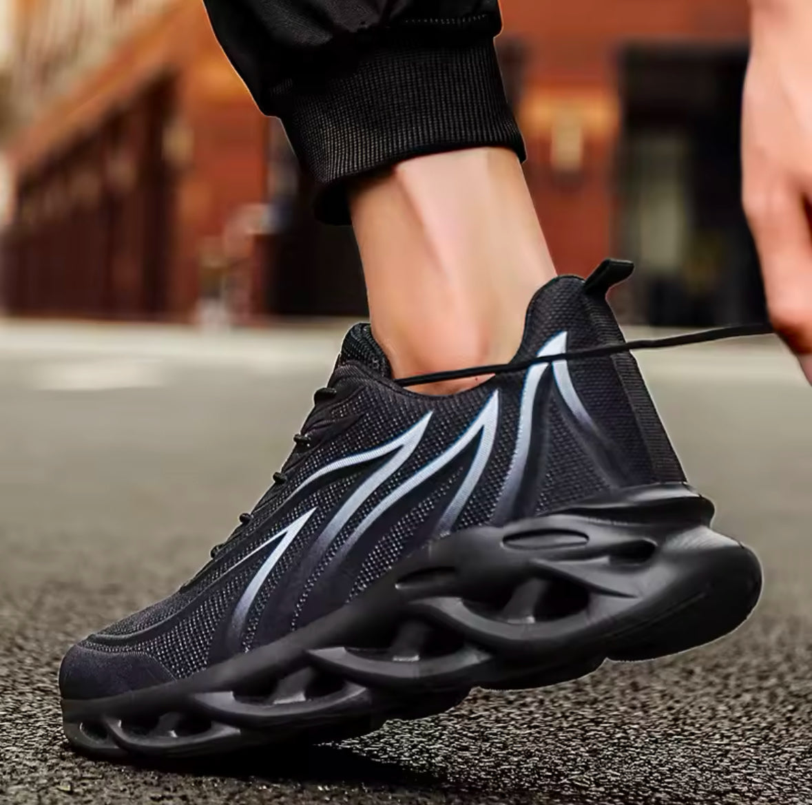 Boost Your Performance with Men’s Flame Printed Sneakers – Comfortable Flying Weave Sports Shoes for Running & Outdoor Activities