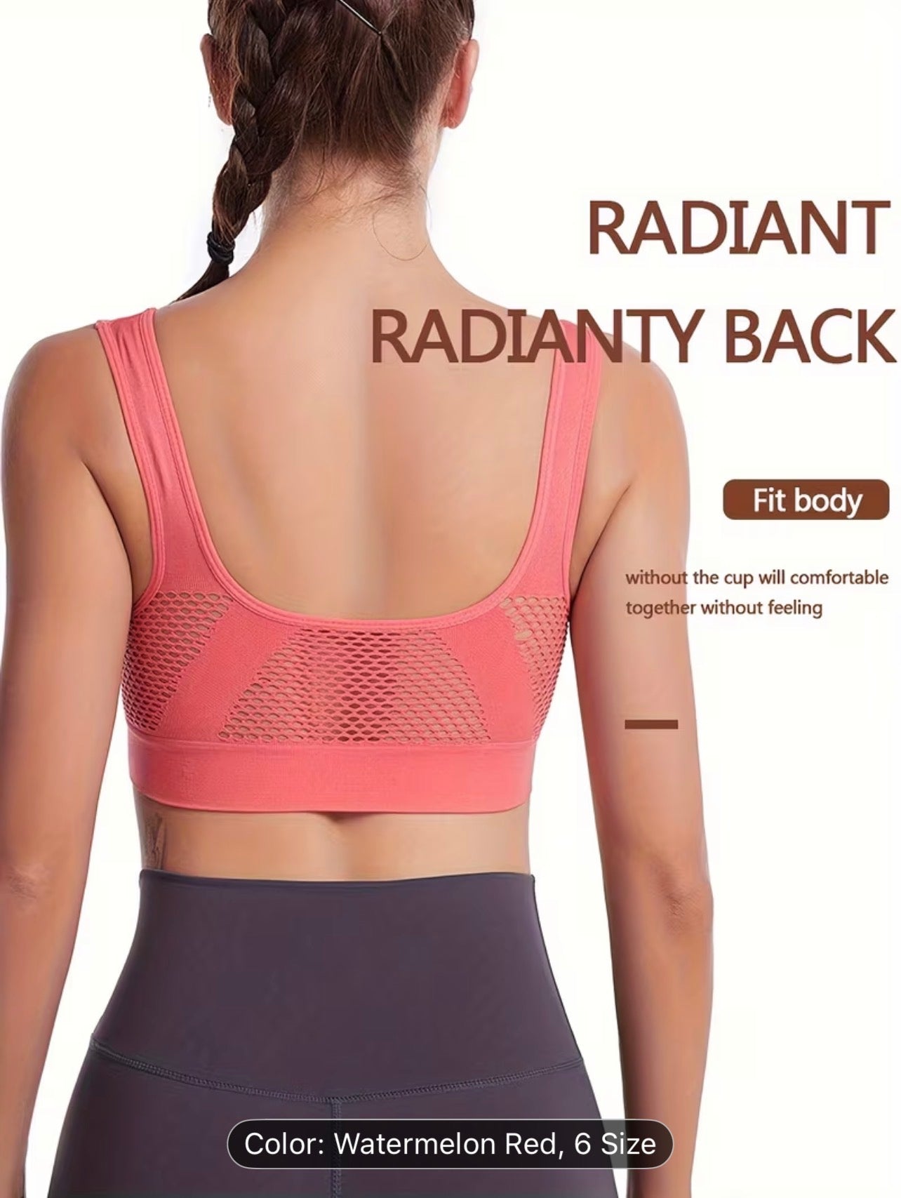 Women’s Seamless Sports Bra with Pads – Breathable High-Stretch Wireless Gym & Yoga Activewear Top