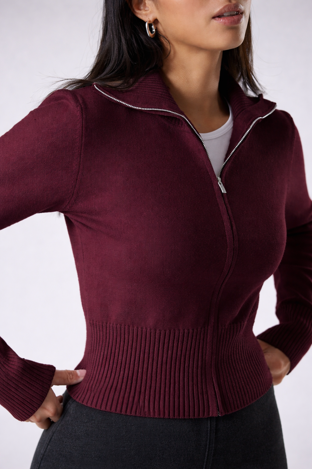 Women’s Zip-Up Knit Lounge Set Cozy Apricot Cardigan And Pants Fall Winter - UltraChic