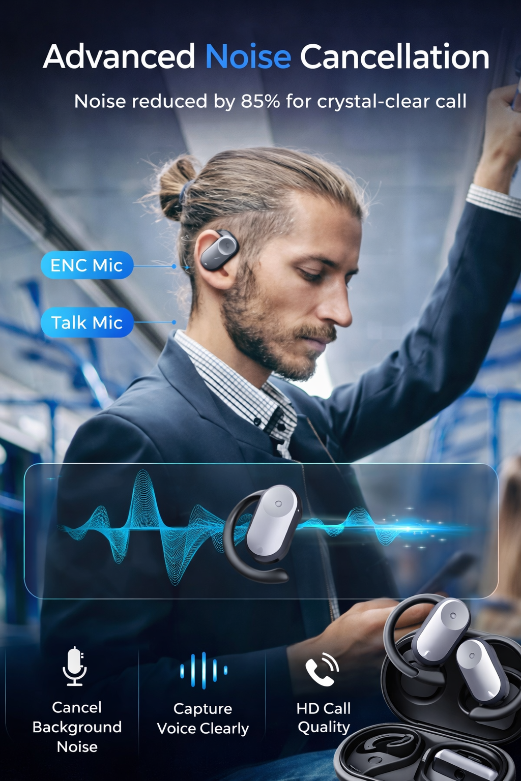 AI Translation Earbuds Real-Time 150 Languages – Smart Wireless Translator Headphones for Travel Business Communication