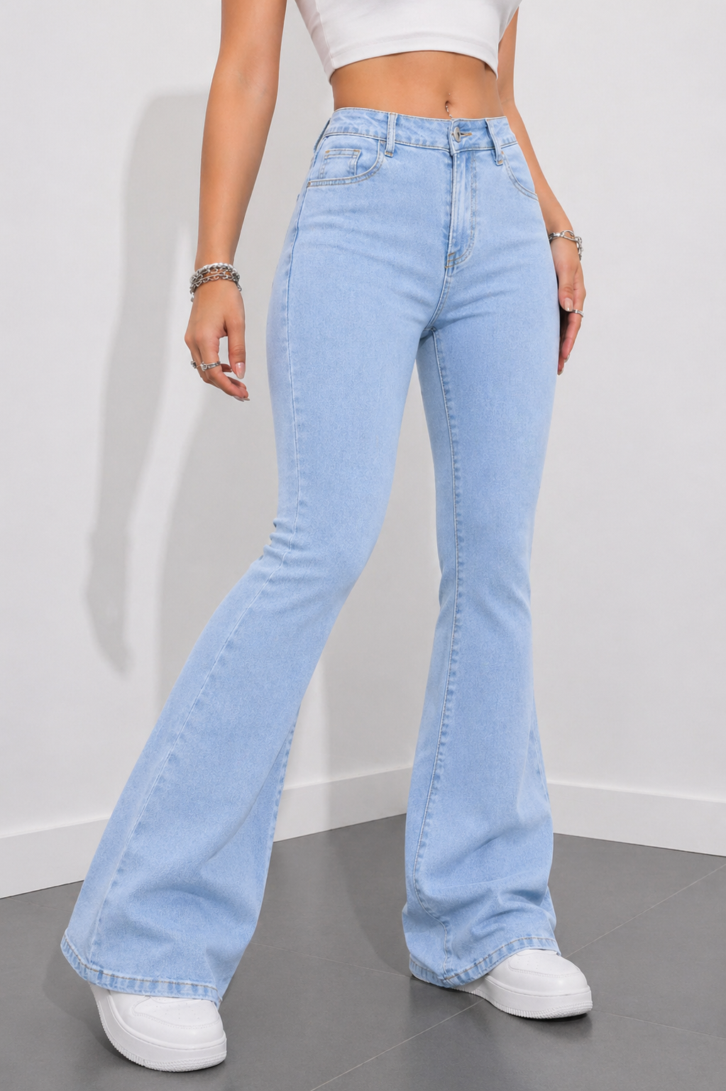 Flare Leg Jeans Slim Fit Shape Enhancing Effortless Chic Look Spring Summer Women