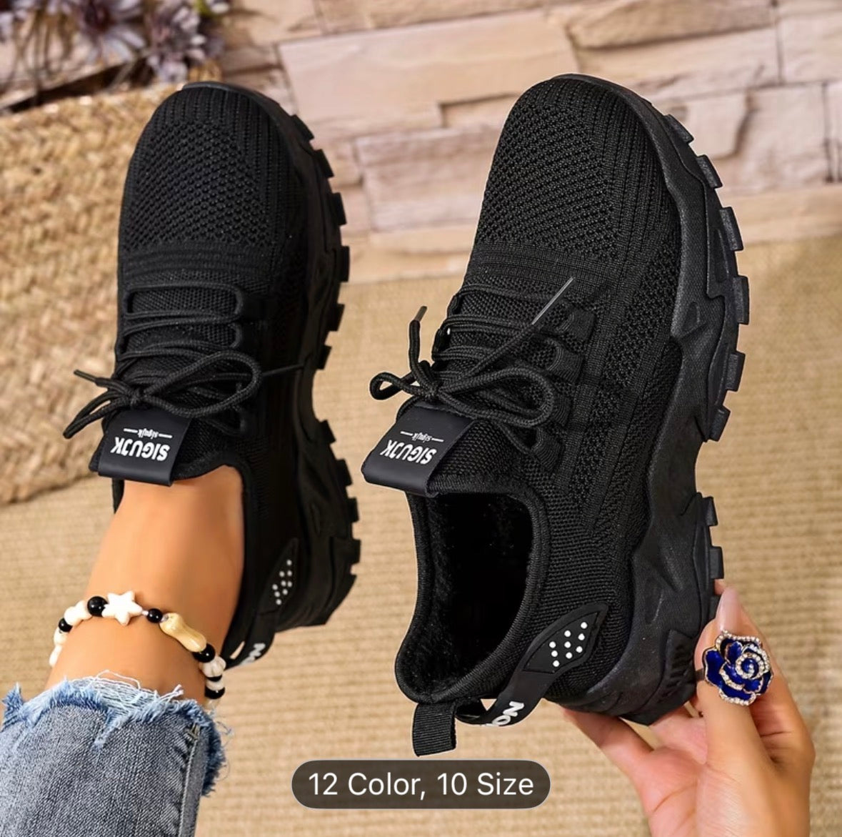 Women’s Breathable Knit Sneakers – Lightweight, Comfortable Low-Top Walking & Running Shoes - UltraChic