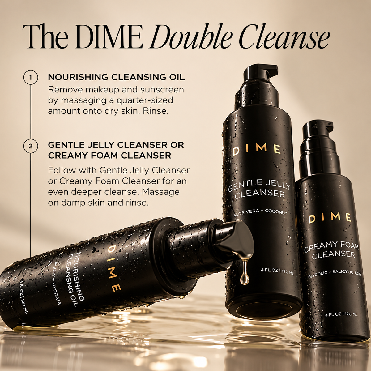 DIME Beauty Nourishing Cleansing Oil – Makeup Remover & Hydrating Facial Cleanser, 120 ml