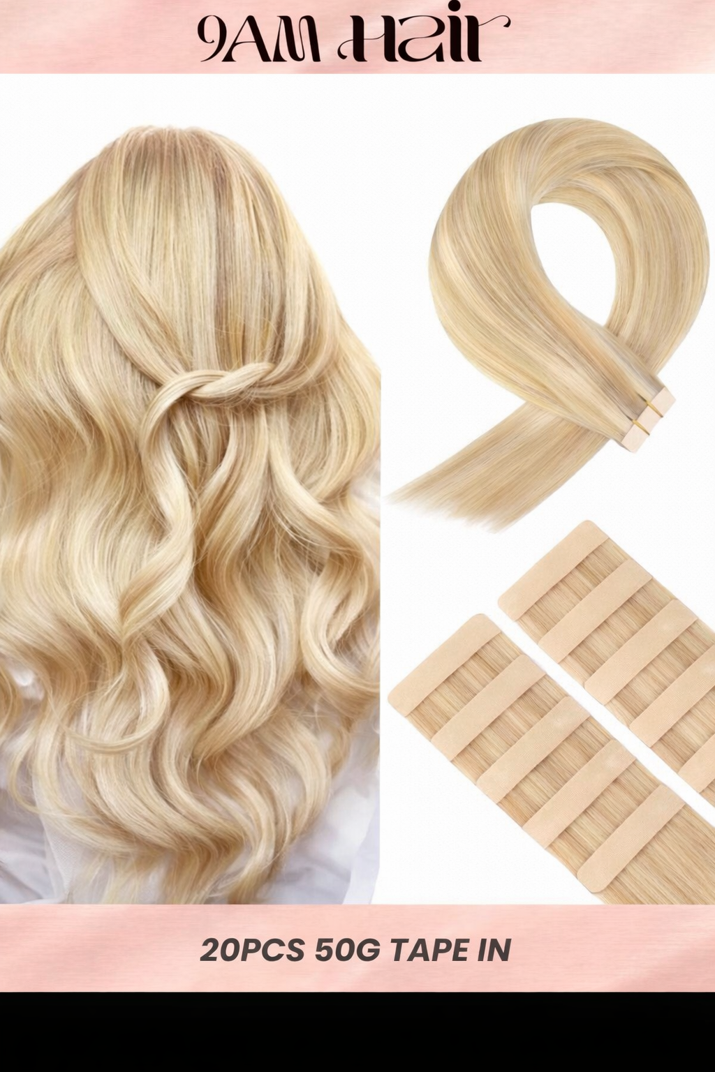 Tape In Human Hair Extensions Remy Straight – Invisible Seamless PU Tape Hair Extensions for Women Salon Quality