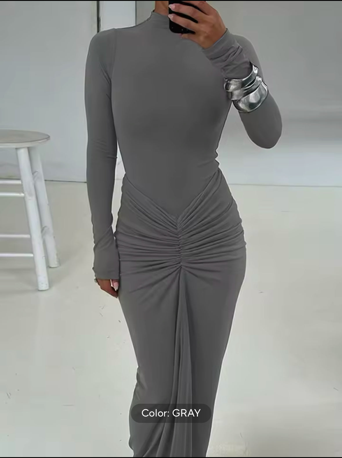 Tossy Pleated Fashion Dress 2025, Women’s Long Sleeve Maxi Dress, Slim Fit High Waist Patchwork Dress, Summer Party Wear, Elegant Solid Long Dress for Women, 2025 Women’s Fashion, Chic Party Dress