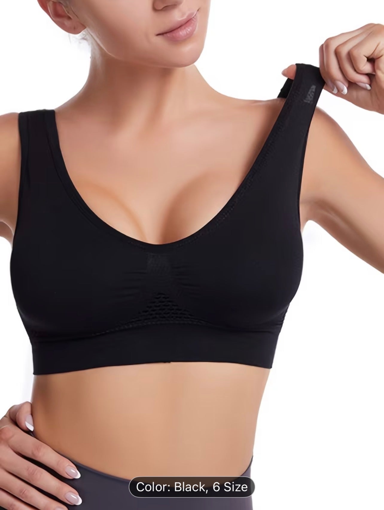 Women’s Seamless Sports Bra with Pads – Breathable High-Stretch Wireless Gym & Yoga Activewear Top