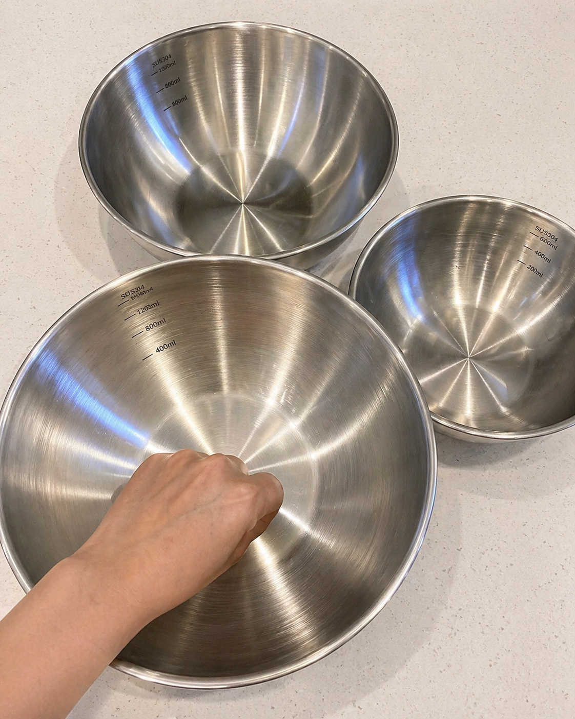 Stainless Steel Mixing Bowl Set Built In Scale Effortless Prep Clean Organized Kitchen All Season Home Essential - UltraChic
