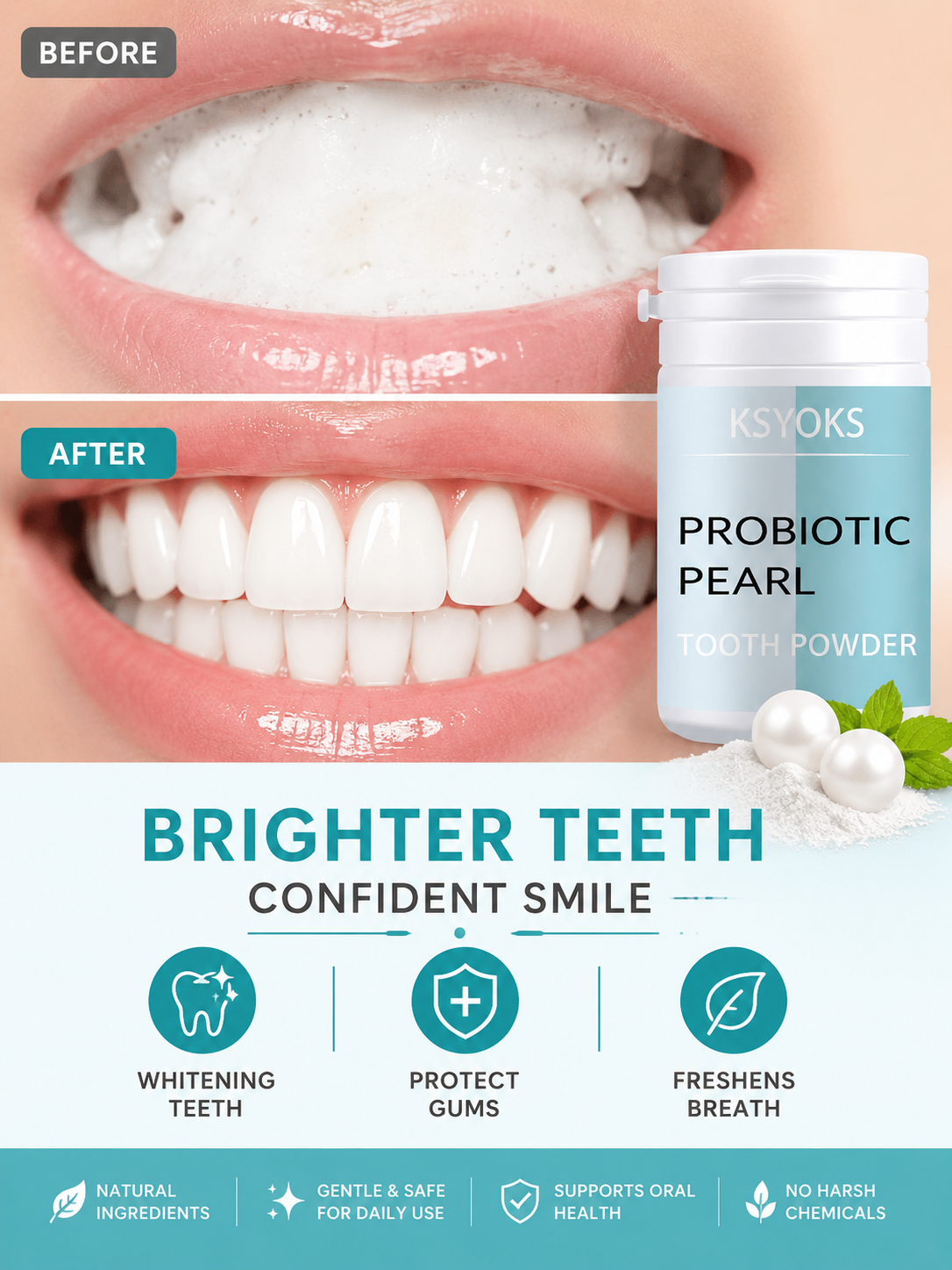 PearlGlow Teeth Whitening Powder - UltraChic